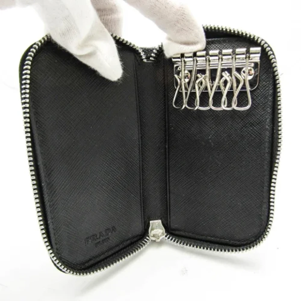 Prada Vintage Pre-owned Leather key-holders Black Dames