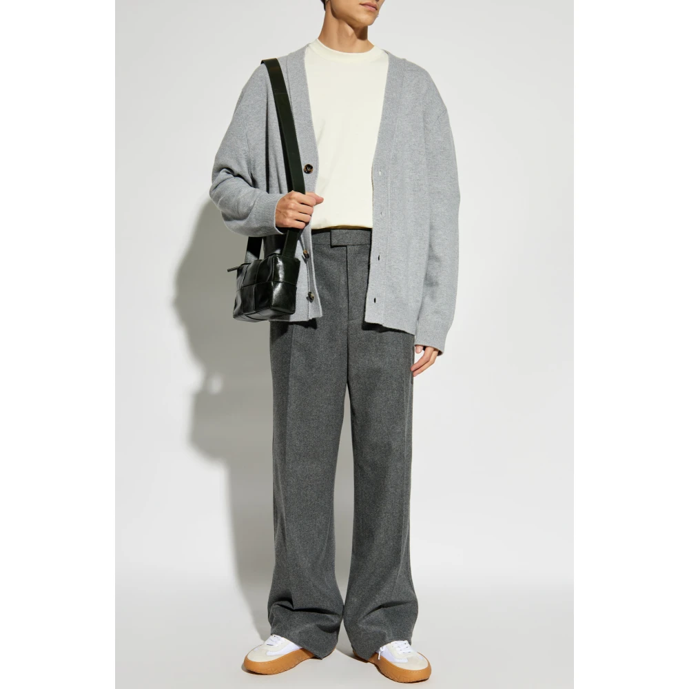 Bottega Veneta Wollen gekreukte broek Gray Heren