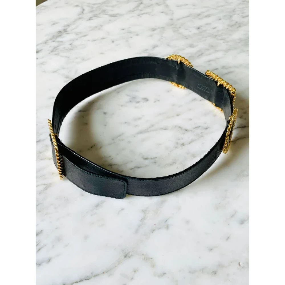 Chanel Vintage Pre-owned Leather belts Black Dames