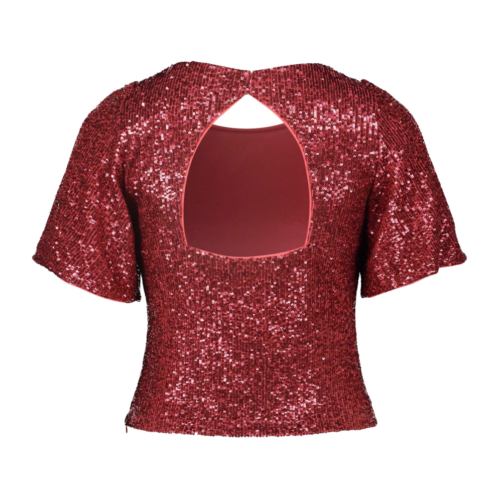 Vera Mont Paillettentop met vlindermouwen Red Dames