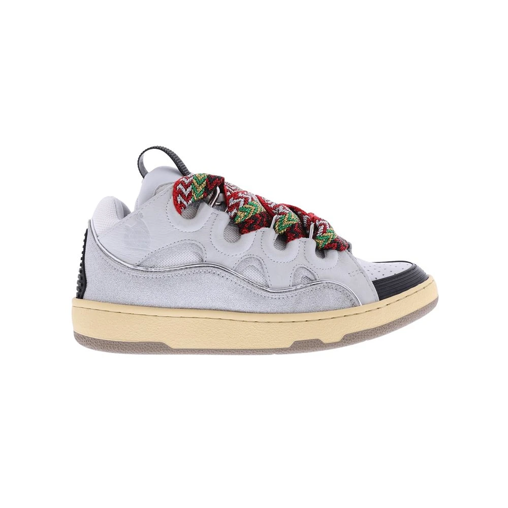 Lanvin Leather Curb Sneakers Dames Schoenen Wit