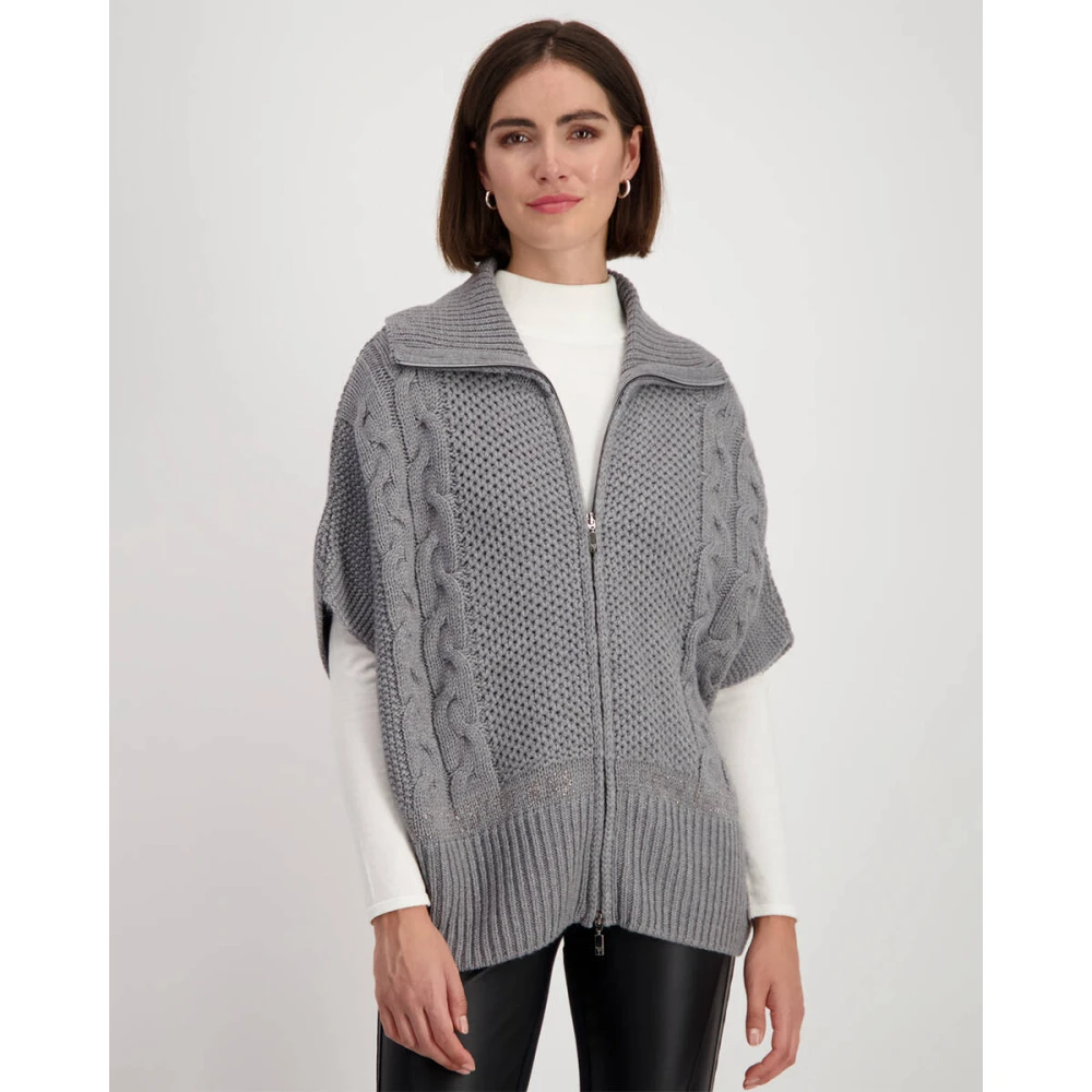 monari Gebreid Vest Gray Dames