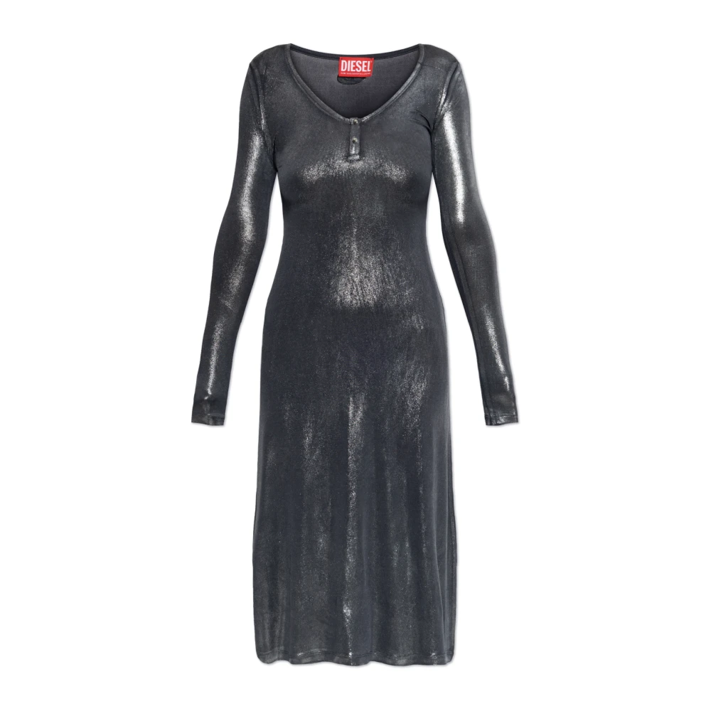 Diesel Vrouw Grijs Kleedjes Dames, L, Leer, D-Ama-Ls Jurk