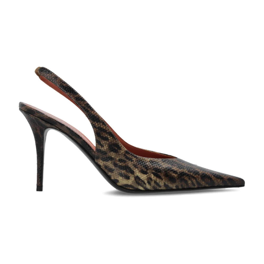 Amina Muaddi Women's Brown Anok Sling 105 - Pumps - 8 Uk - Shoes