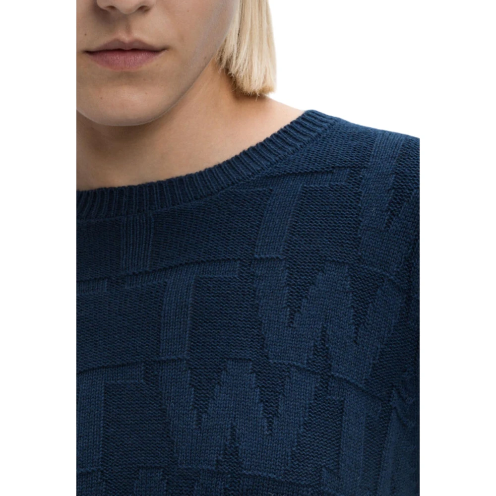 Twinset Blauwe Gebreide Trui Comfortabele Katoenmix Blue Dames