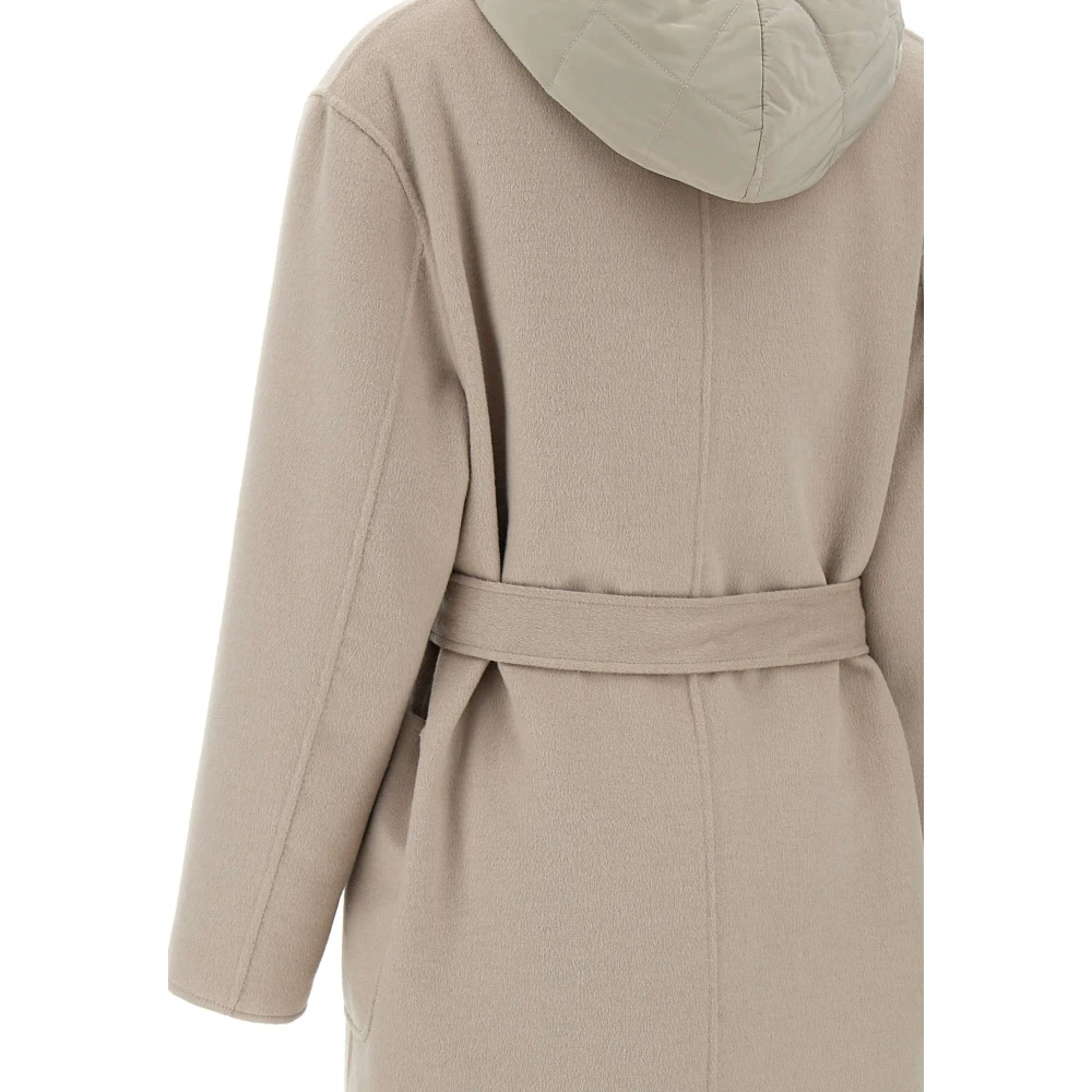 Kaos Beige Wollen Blend Donsjas Beige Dames