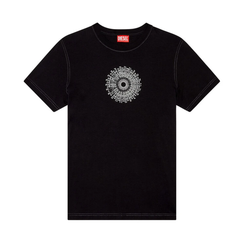 Diesel T-shirt with vortex print Black Heren