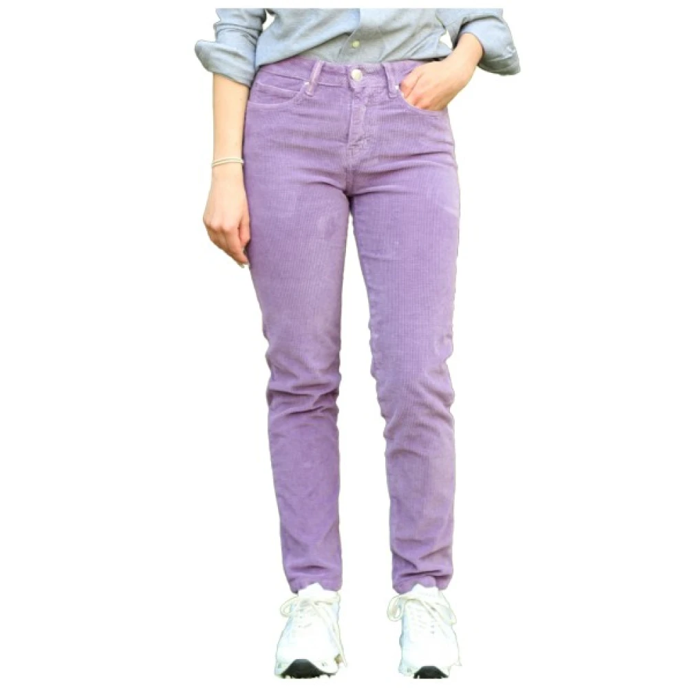 Islow Eryn Corduroy Slim 7 8 Broek Purple Dames