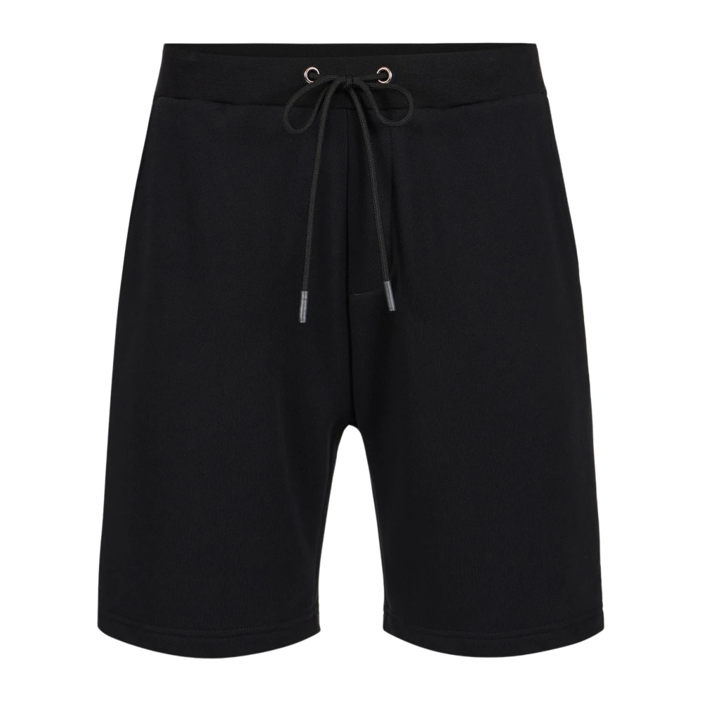 Iceberg Zwarte slim fit Bermuda shorts van katoenfleece met beerprint Black Heren