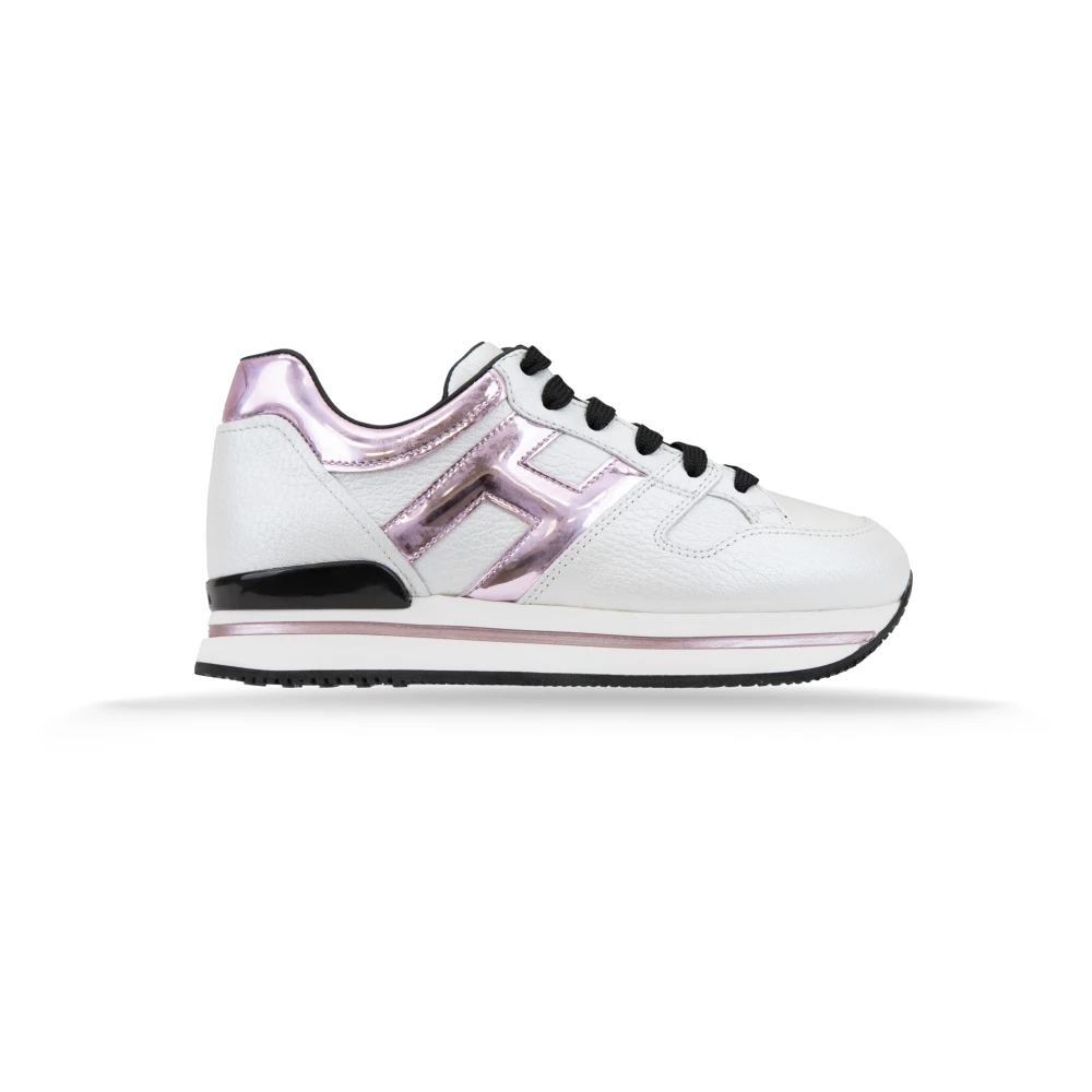Hogan Leren Vetersneakers met Merkdetails Dames Schoenen Veelkleurig Multicolor