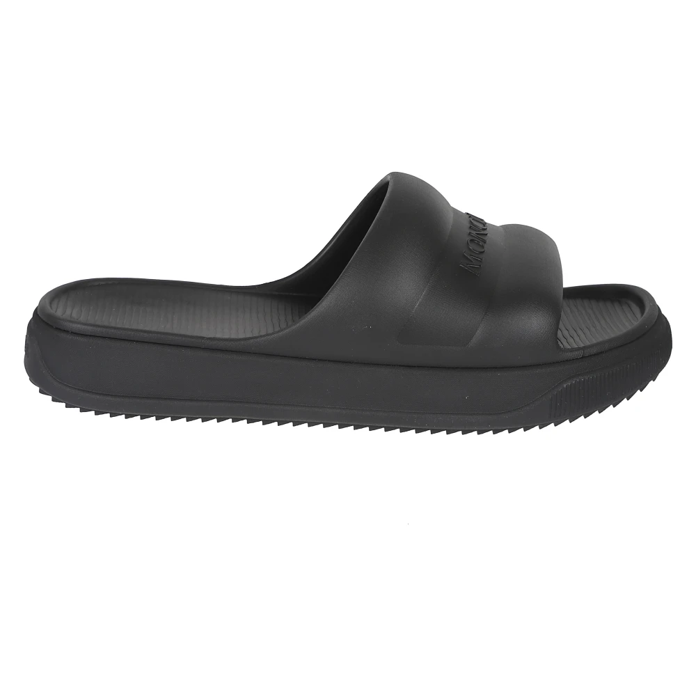 Moncler Sliders, Female, 7 Uk, Flat Shoes Black