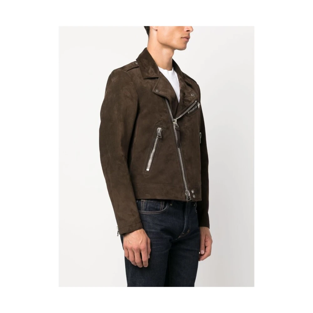 Tom Ford Leather Jackets Brown Heren