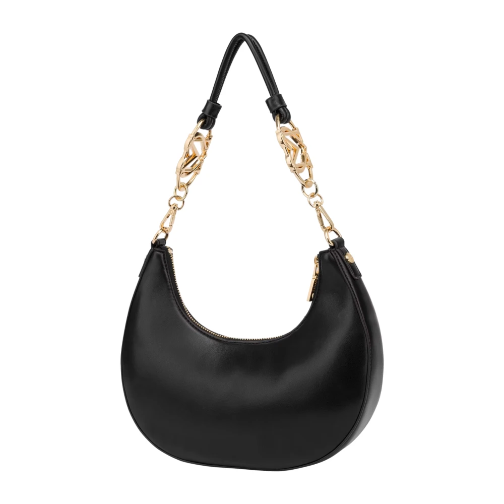 Love Moschino Zwarte Jewel Hobo Tas met Gouden Accenten Black Dames