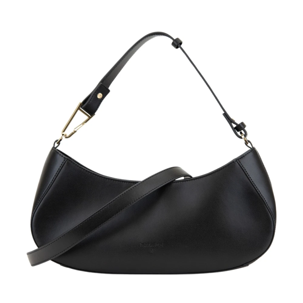 Patrizia Pepe Vrouw Zwart Tassen Dames, One Size, Leer, Dames Schoudertas Met Rits
