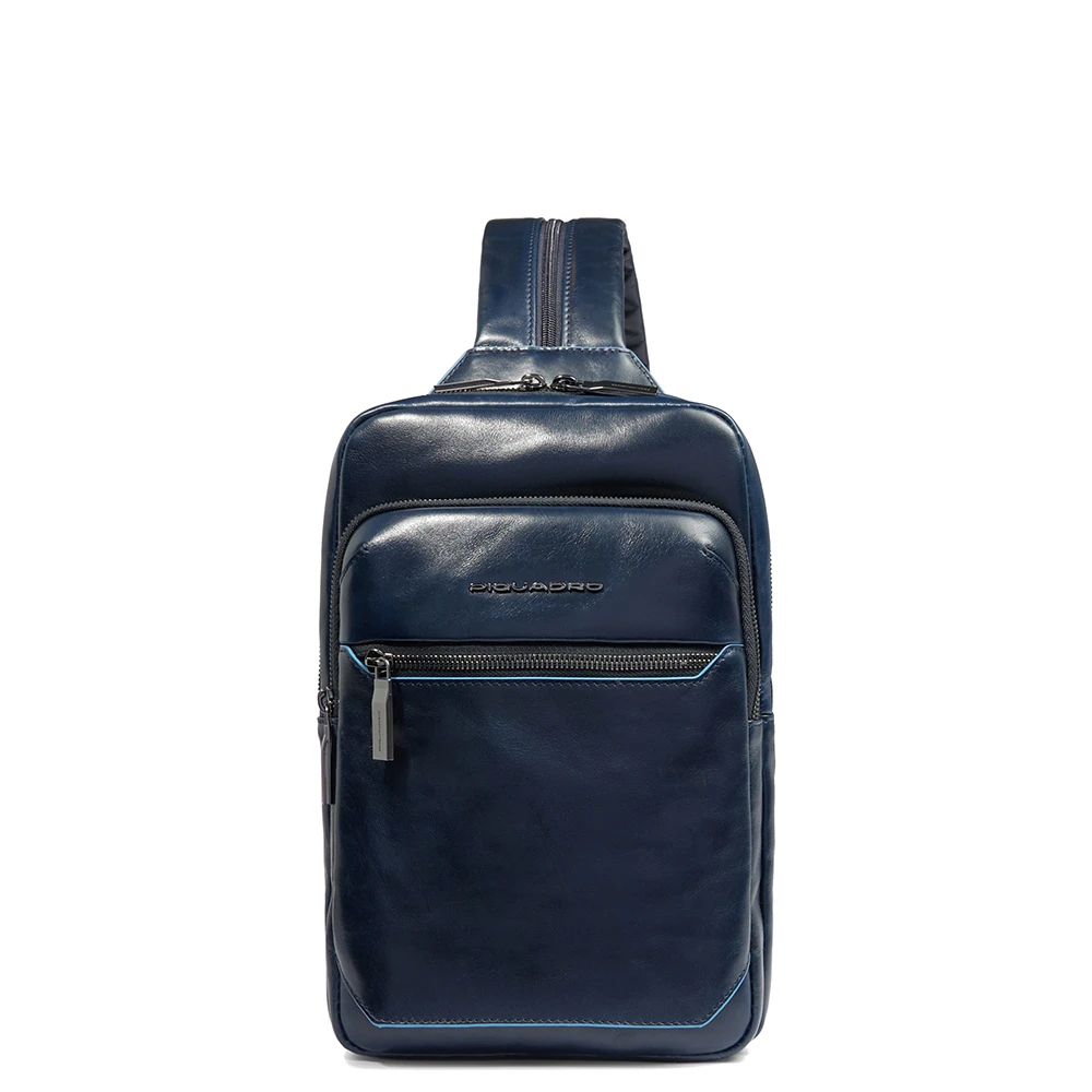 Piquadro Herren Blau Wandelbarer Rucksack Sling Bag
