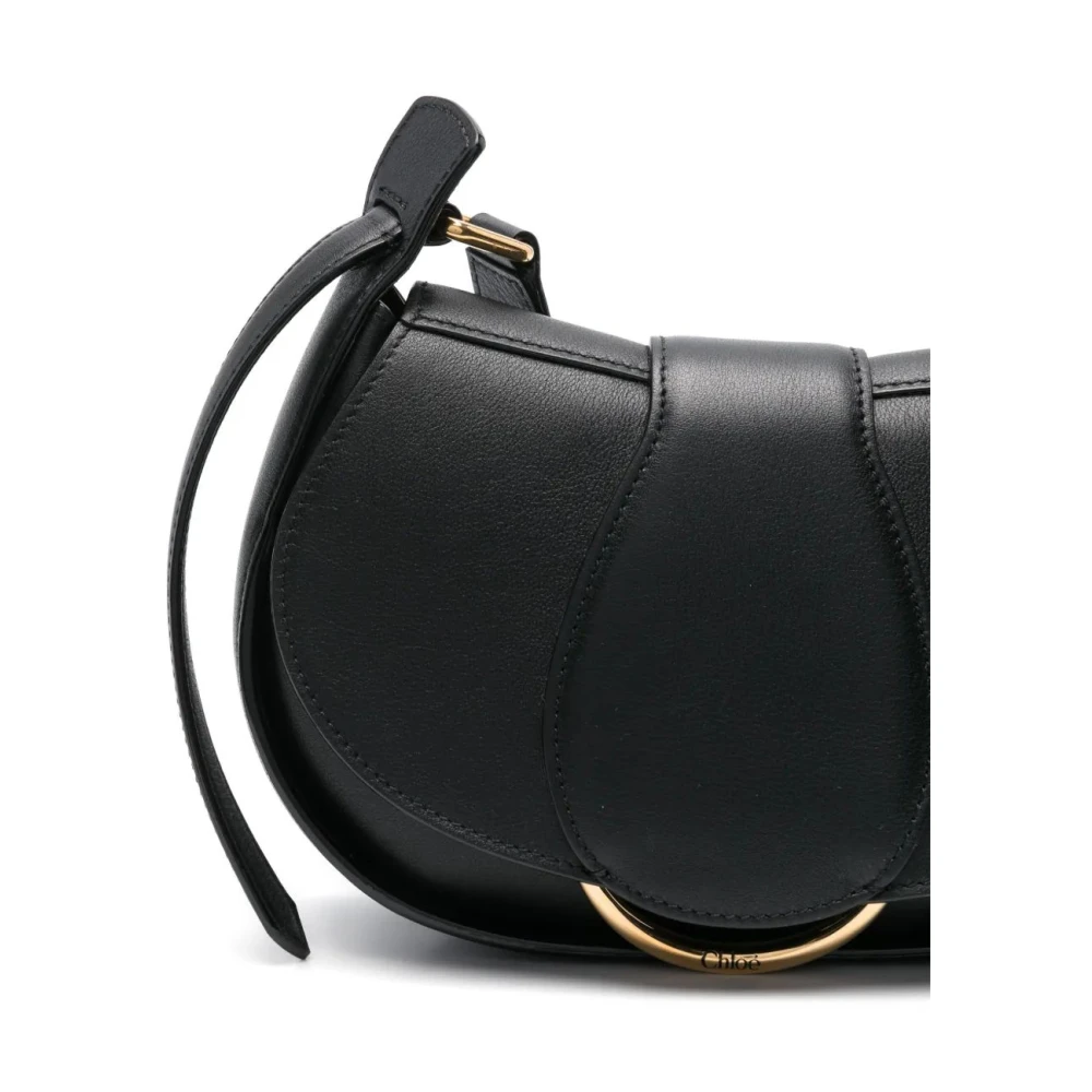 Chloé Zwarte Crossbody Tas met Gouden Details Black Dames