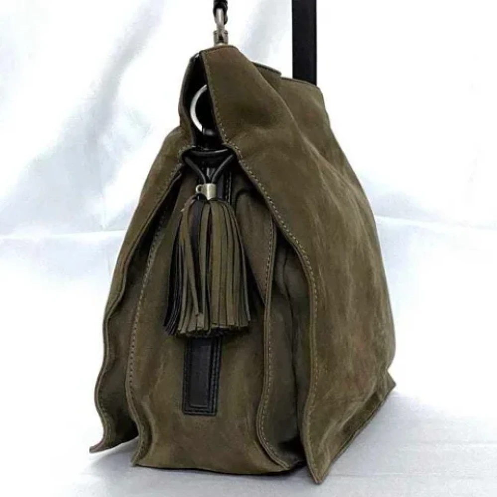 Loewe Pre-owned Fabric shoulder-bags Brown Dames