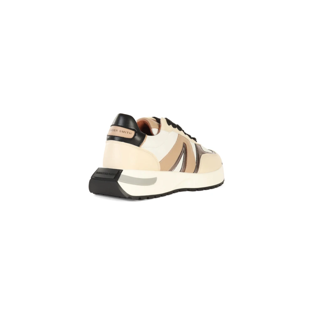 Alexander Smith Gelamineerde Sneakers met Contrast Inzetstukken White Dames