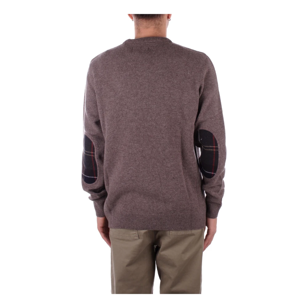 Barbour Beige Trui met Elleboogstukken Purple Heren