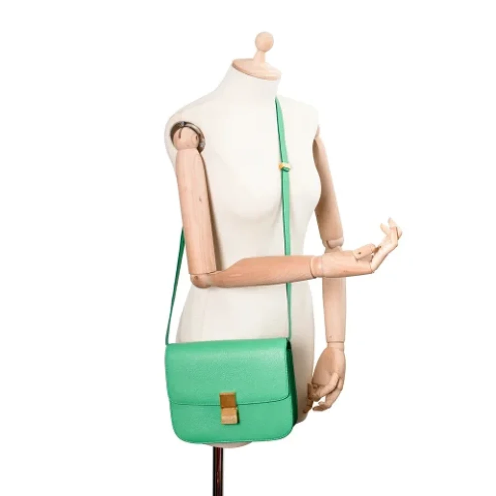 Celine Vintage Pre-owned Leather celine-bags Green Dames