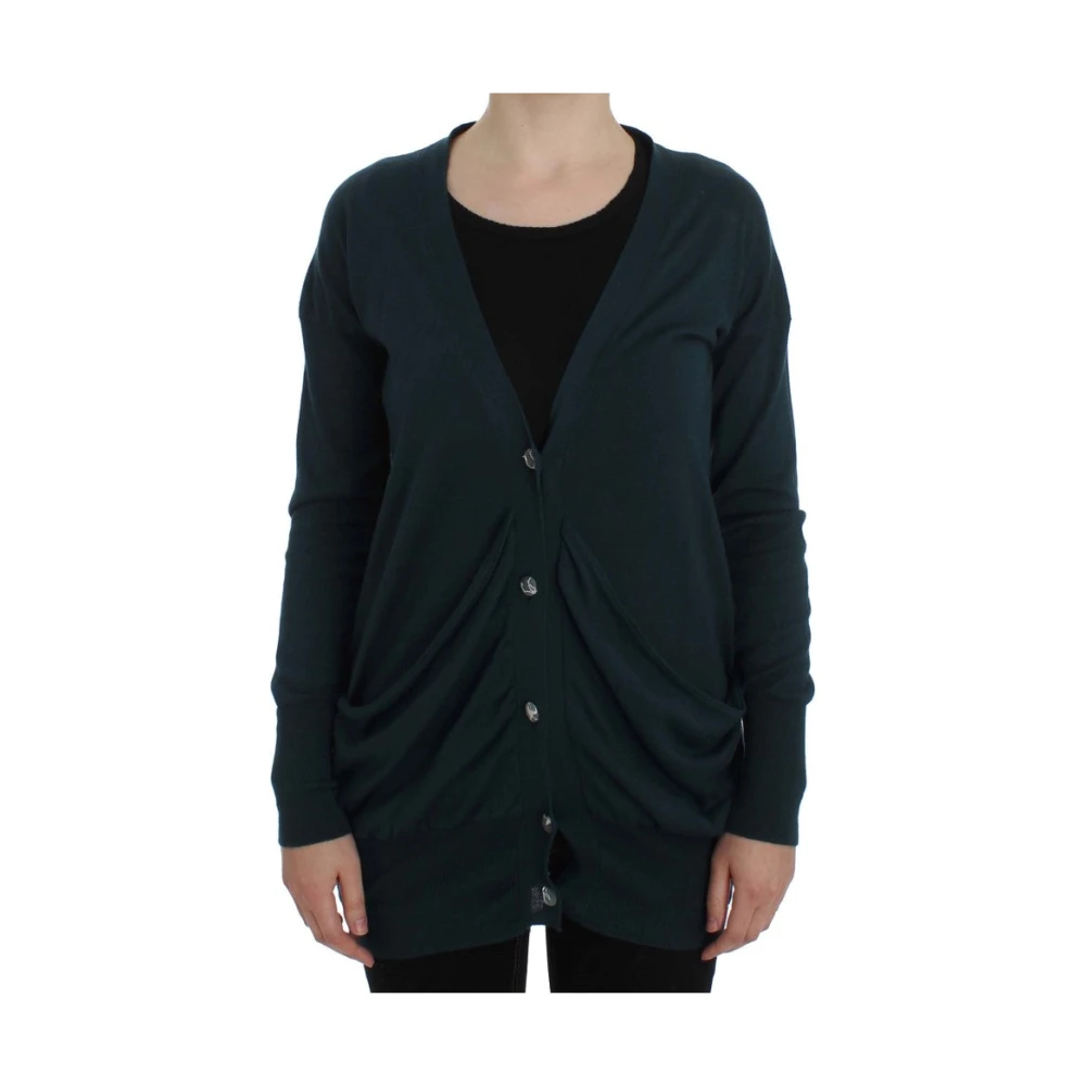 Pink Memories Groene Cardigan Sweater Katoen Italië Green Dames