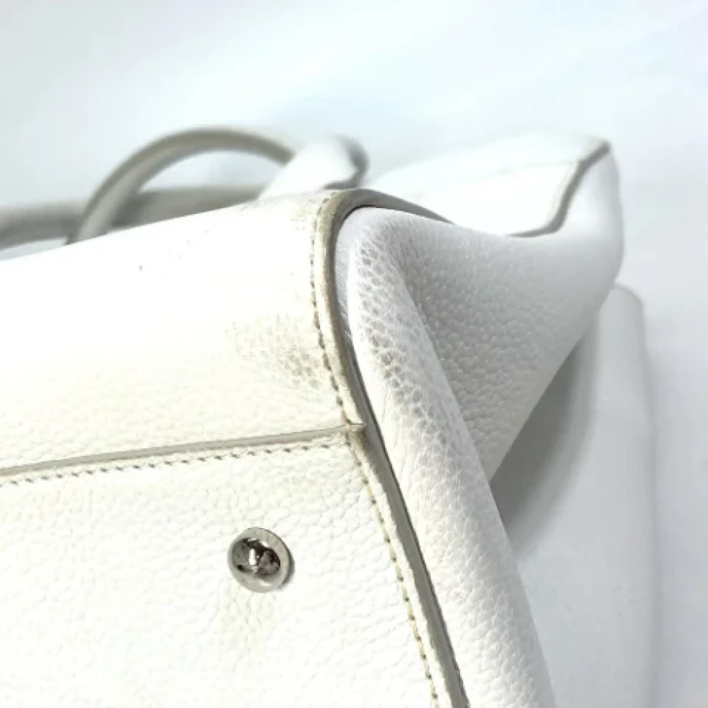 Chanel Vintage Pre-owned Leather chanel-bags White Dames