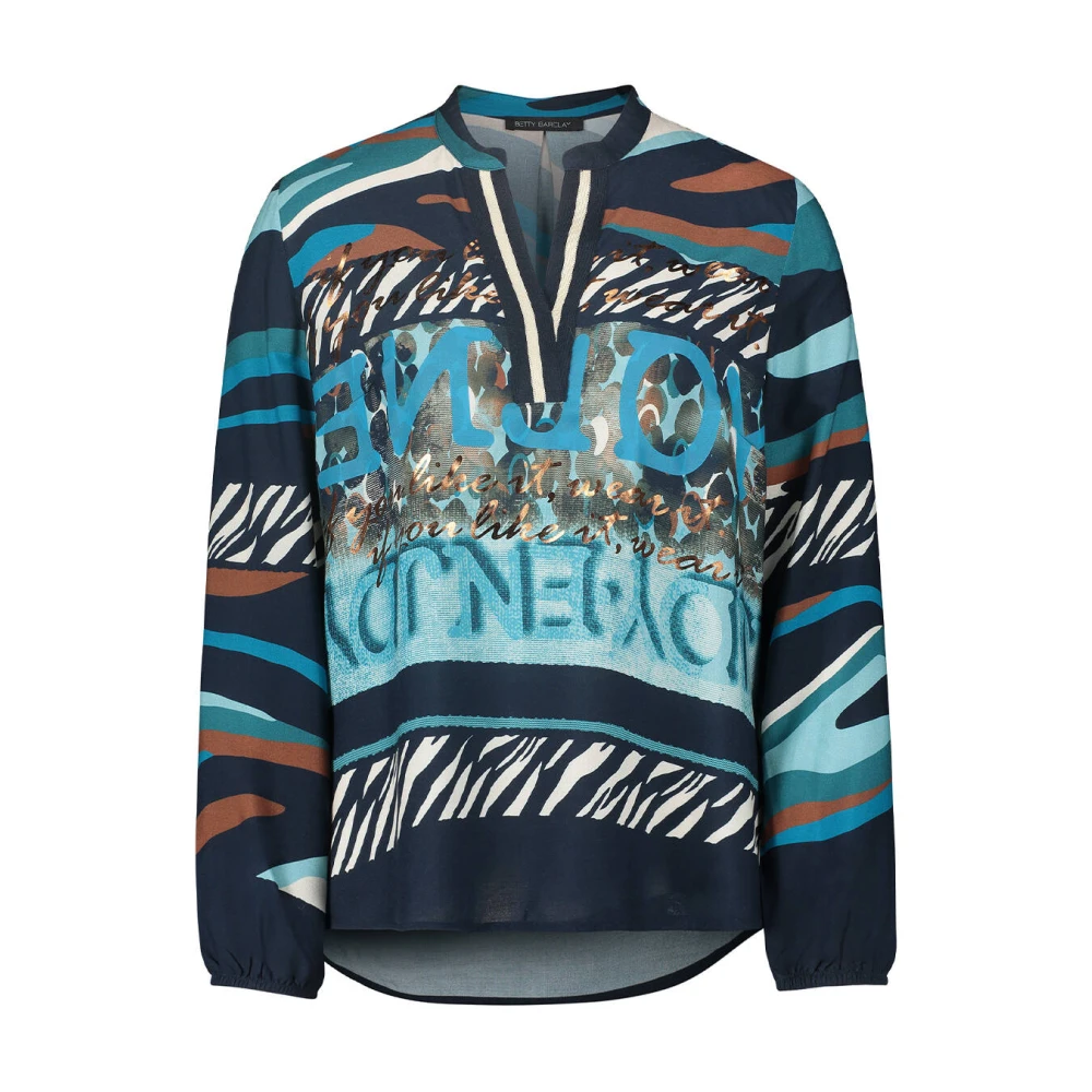 Betty Barclay Blouse Lange Mouw Elegante Stijl Blue Dames
