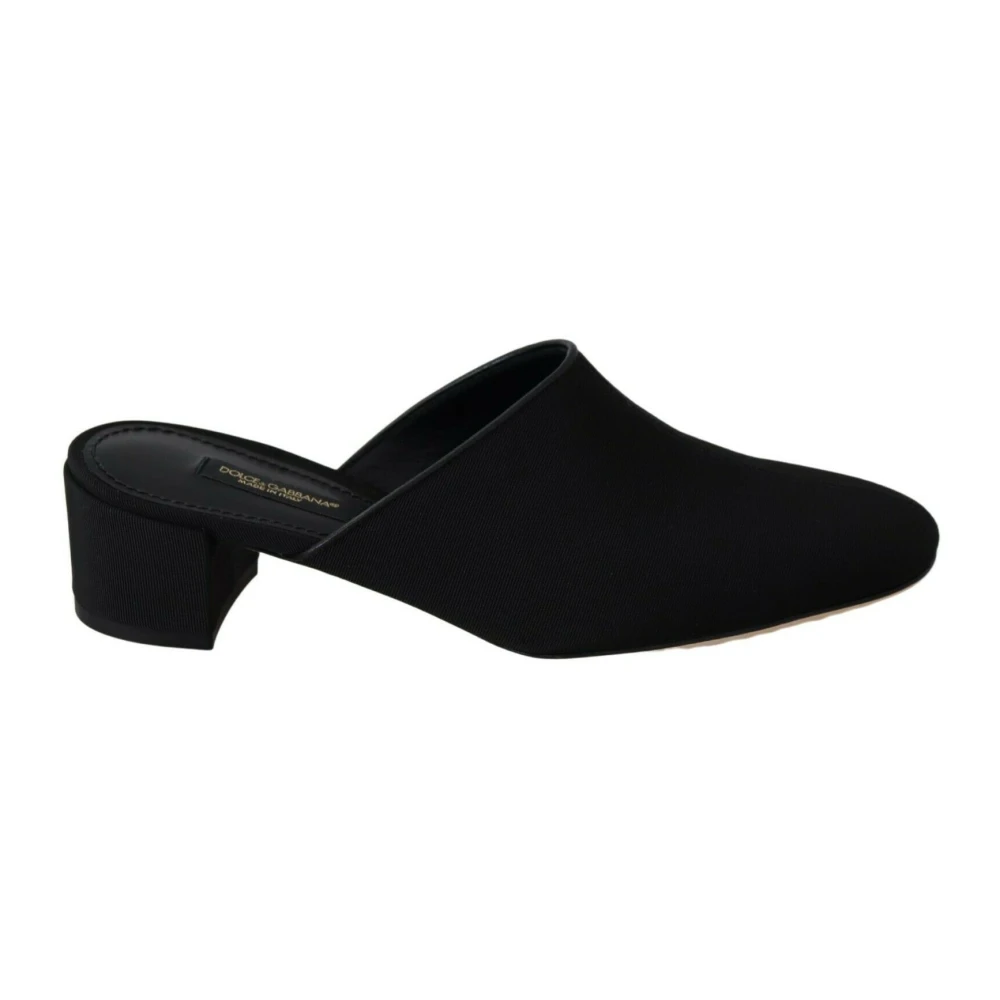 Dolce & Gabbana Black Grosgrain Slides Sandals Women Shoes - Female - Heeled Mules - Black - 2 Uk - Shoes