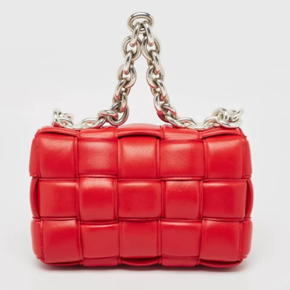 Bottega Veneta Vintage Pre-owned Leather shoulder-bags Red Dames
