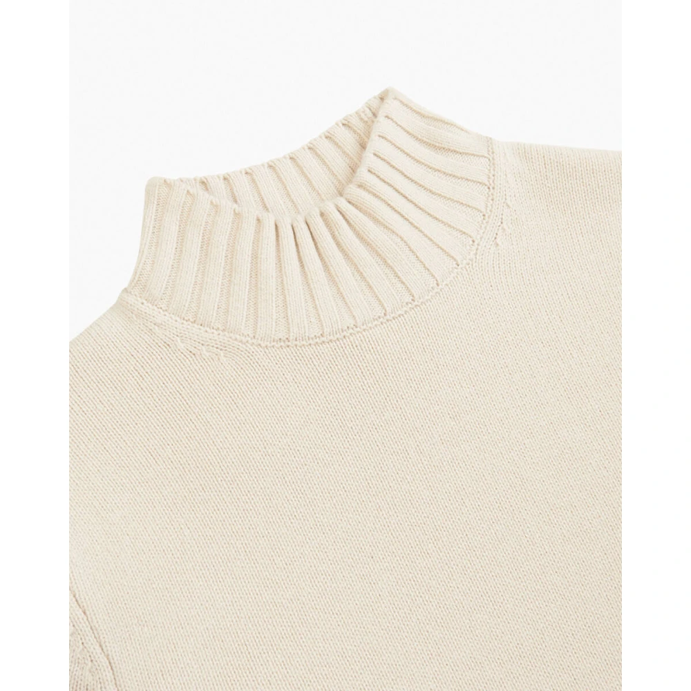 Profuomo Mock Neck Off White Pullover Beige Heren