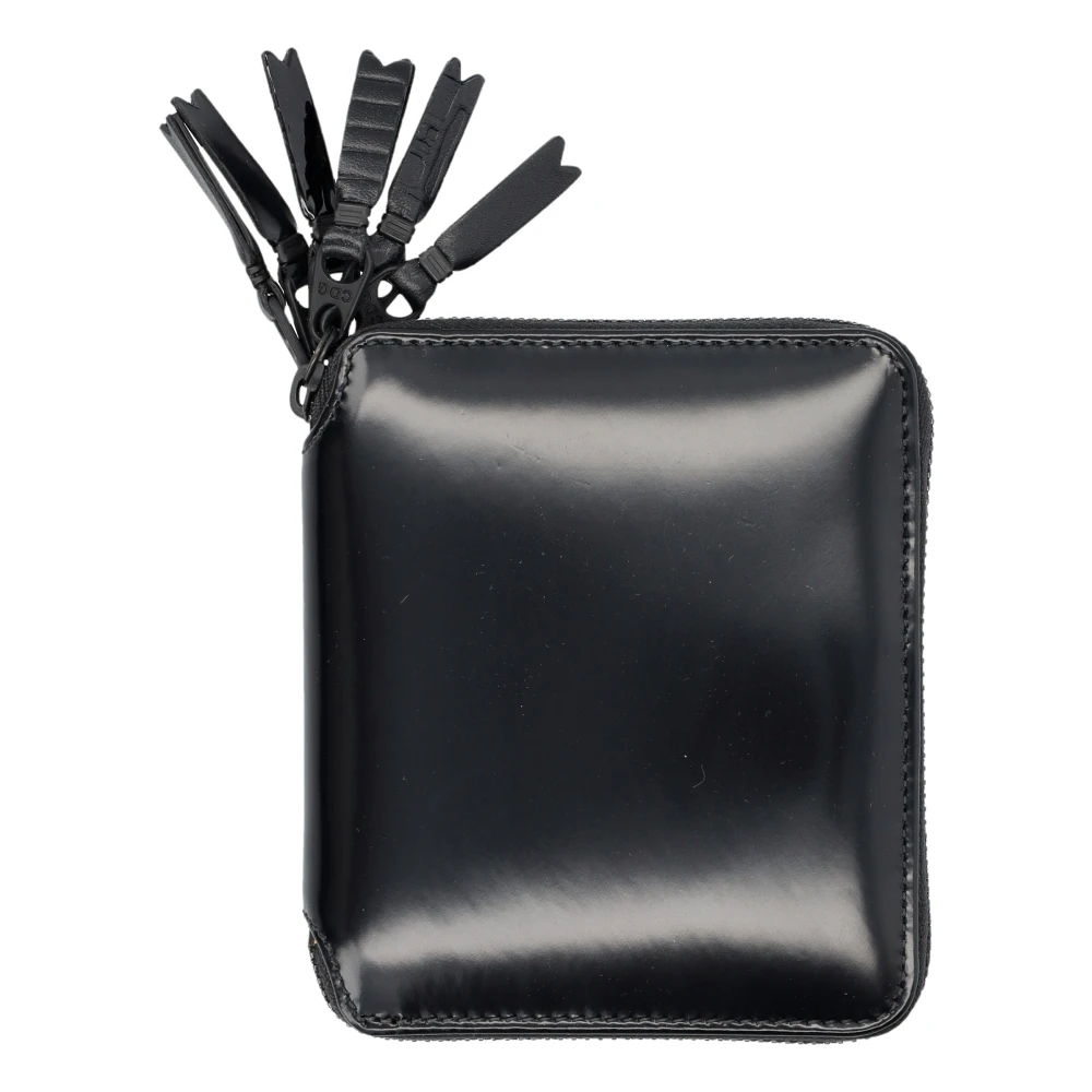 Comme des Garçons Zwarte ritsportemonnee met kwastrits Black Unisex