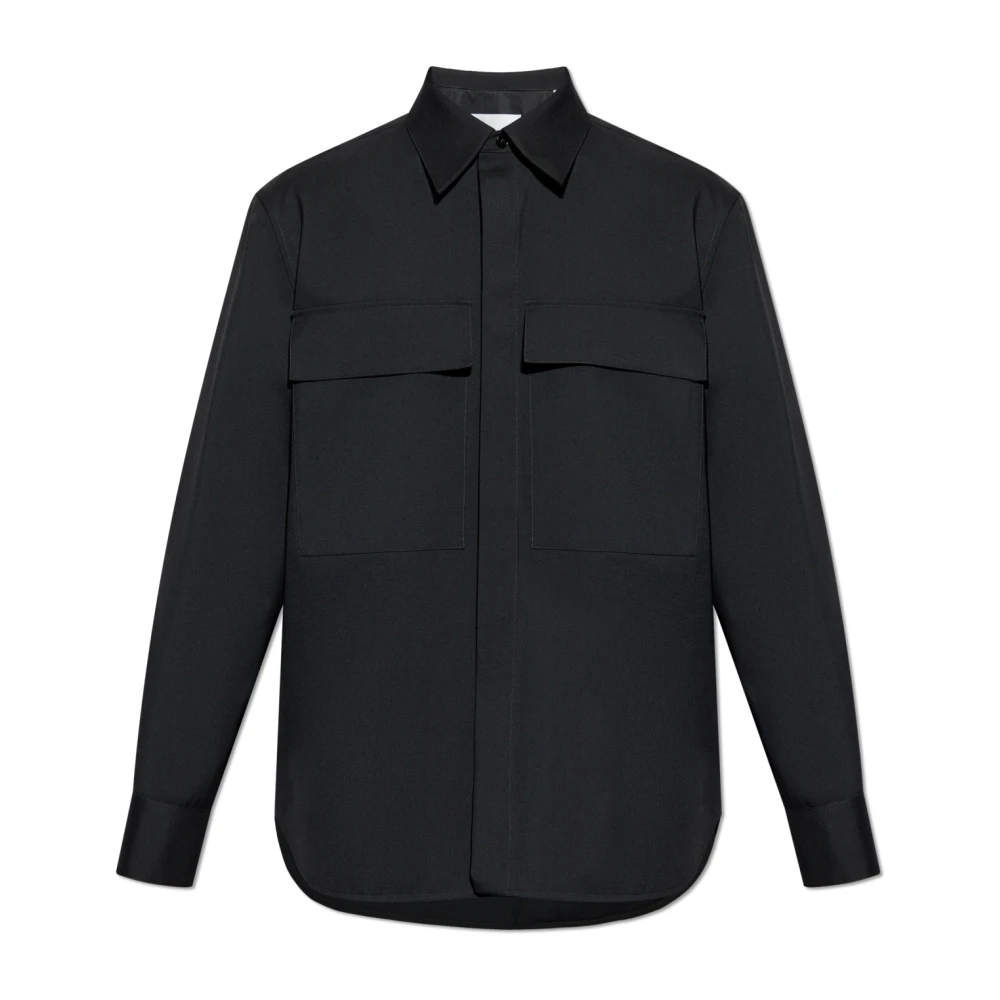 Jil Sander Men's Black Casual Shirts, L, Shirt With Pockets