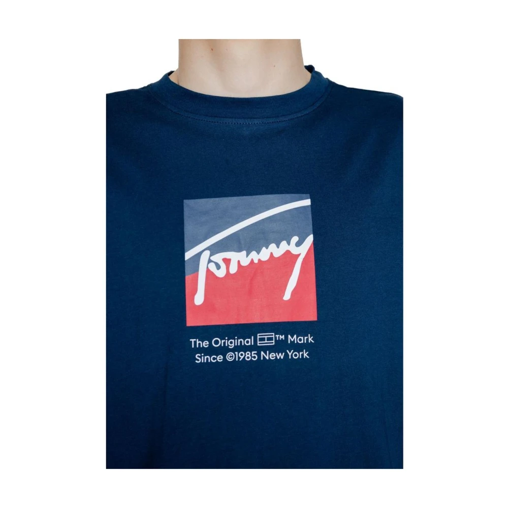 Tommy Jeans Blauw Gerecycled Katoen T-Shirt Blue Heren
