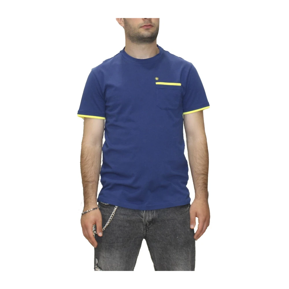 Manuel Ritz Korte Mouw T-shirt Blue Heren