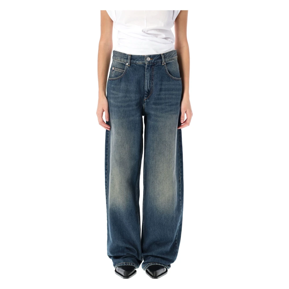 Isabel Marant Étoile Vervaagde Blauwe Denim Broek Blue Dames