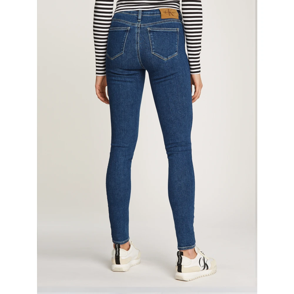 Calvin Klein Mid Rise Skinny Jeans Blue Dames
