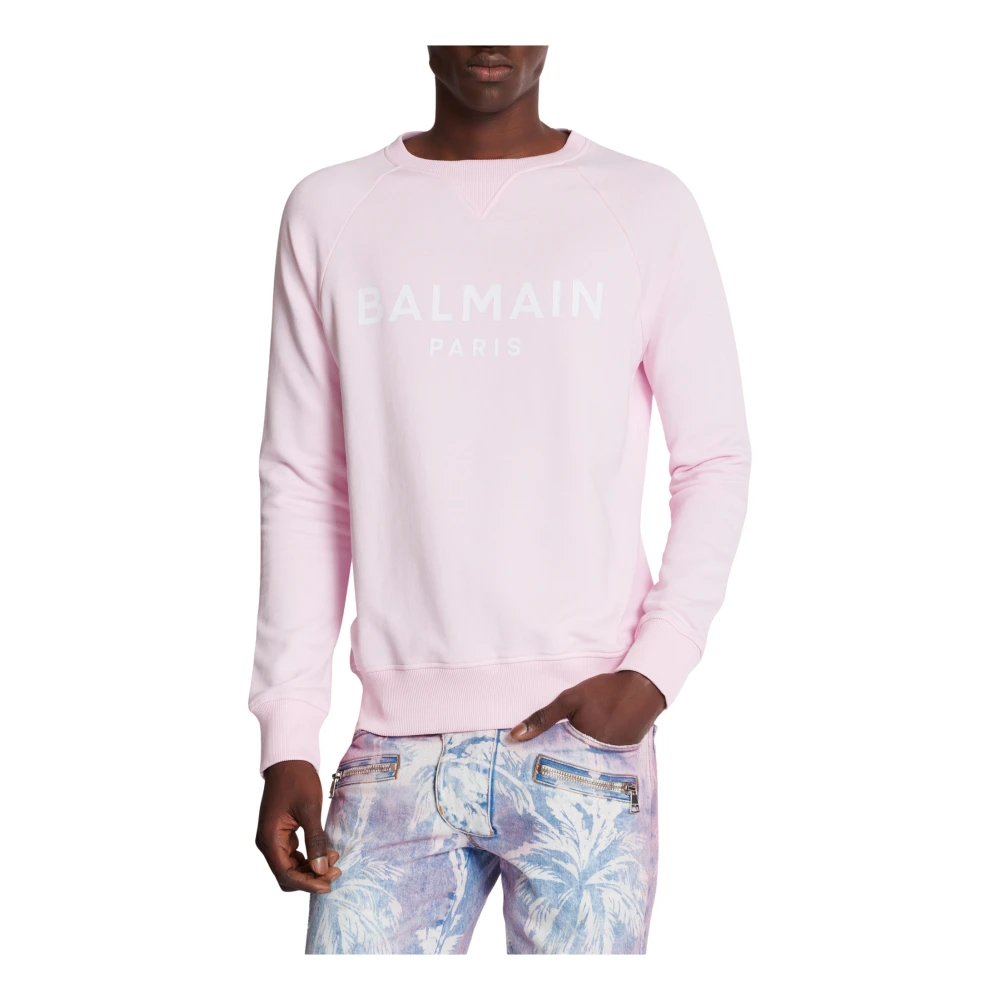 Balmain Paris bedrukte sweatshirt Pink Heren