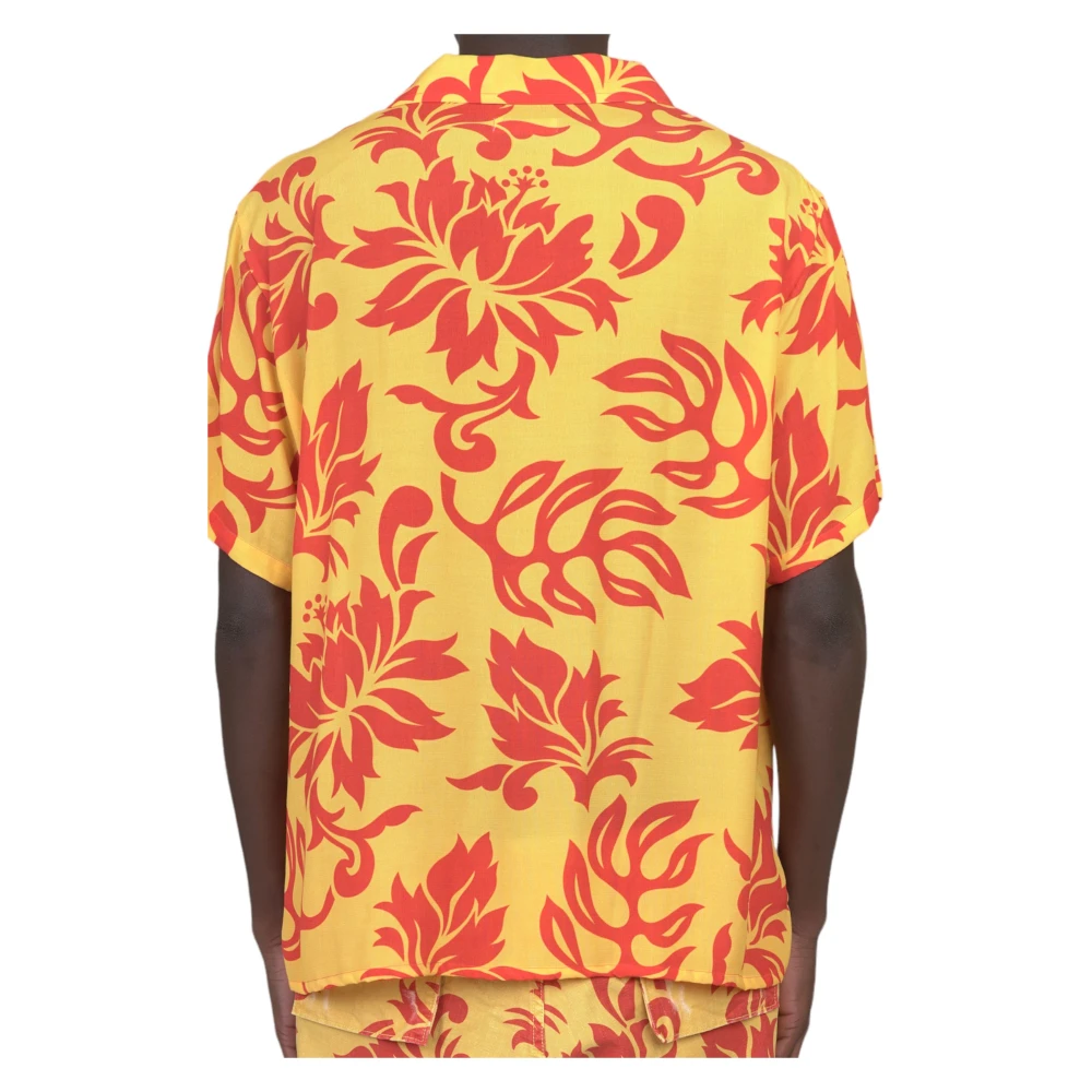 ERL Tropische Bloemen Shirt Yellow Heren
