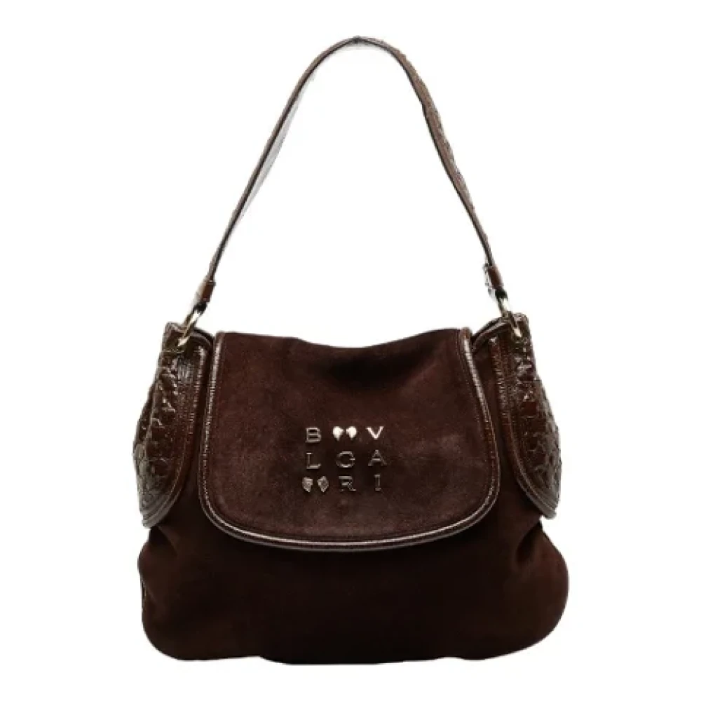 Bvlgari Vintage Pre-owned Suede shoulder-bags Brown Dames