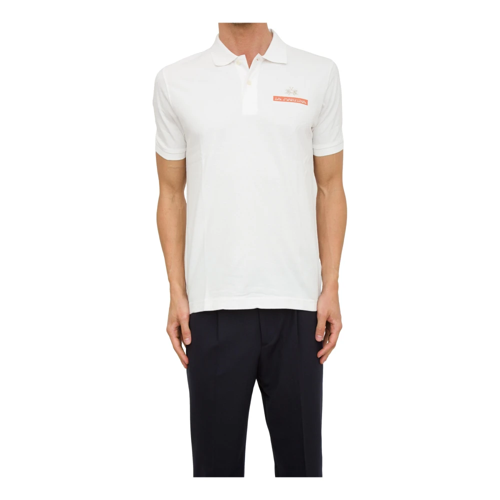 LA MARTINA Katoenen Piquet Polo Shirt Wit White Heren
