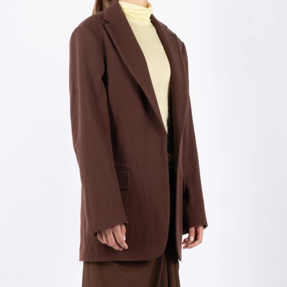 Dries Van Noten Bruine Wollen Blazer Brown Dames