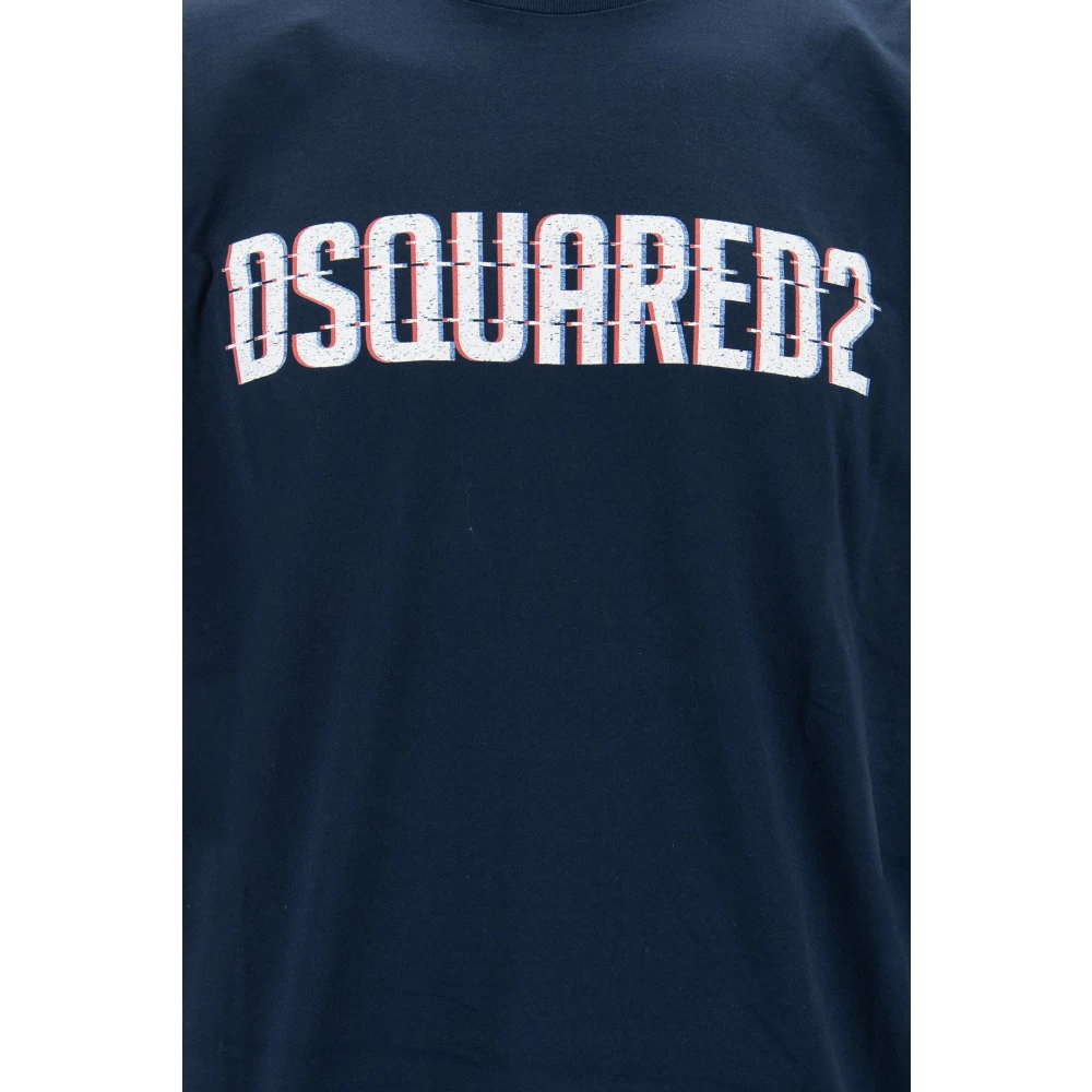 Dsquared2 Heren Crew Neck Katoenen T-Shirt Blue Heren
