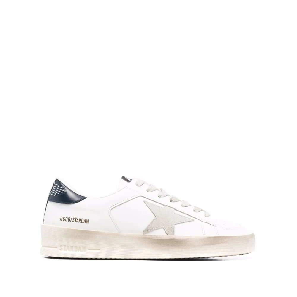 Golden Goose Donna Bianco Sneakers In Pelle Con Patch A Stella