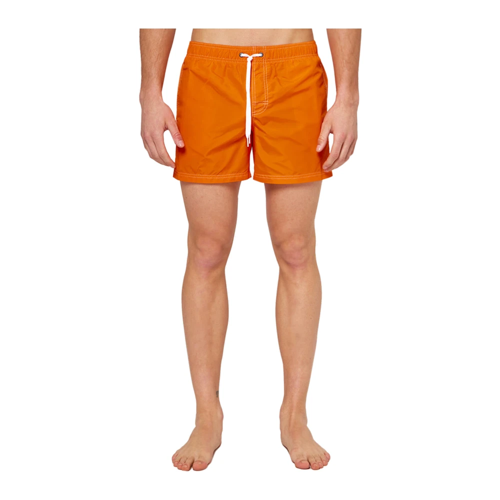 Sundek Heren Regenboog Shorts met Elastische Taille Orange Heren