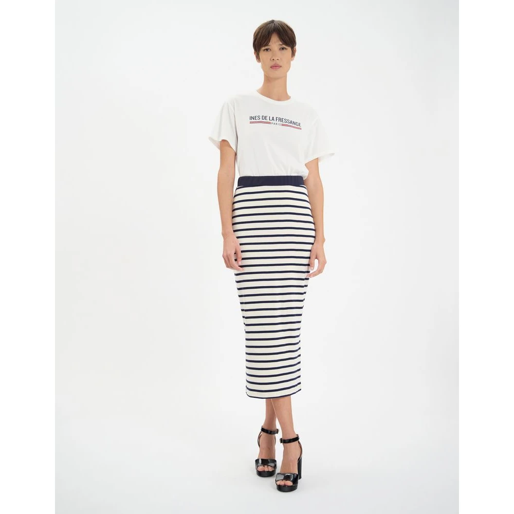 Ines De La Fressange Paris Blandine rok in marineblauw katoen Blue Dames