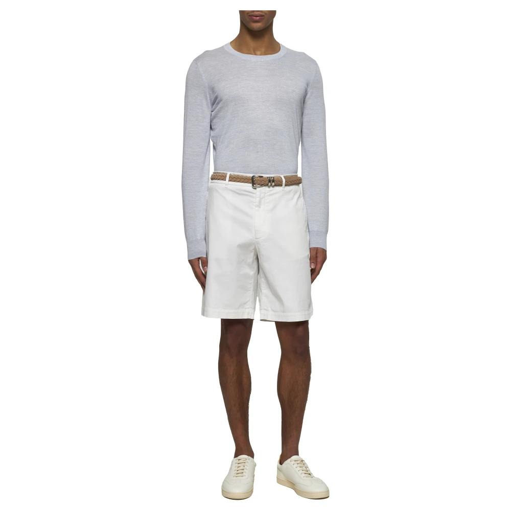 BRUNELLO CUCINELLI Witte Katoenen Gabardine Regular Fit Broek White Heren