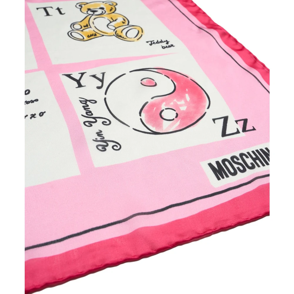 Moschino Roze Zijden Sjaal Accessoires Multicolor Dames