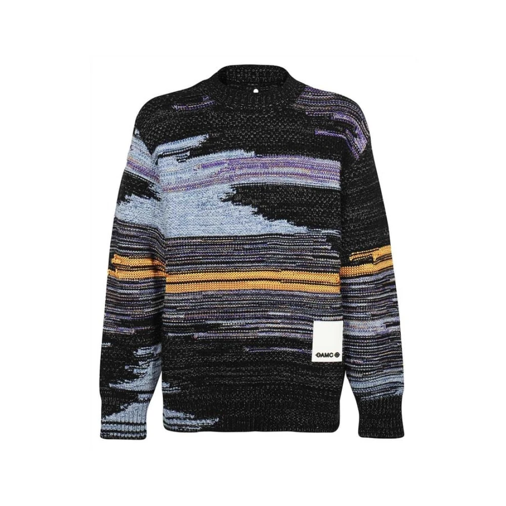 Oamc Kleurrijke Gebreide Crewneck Sweater Multicolor Heren