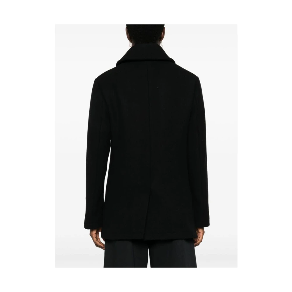 Sealup Zwarte Wollen Double-Breasted Jas Black Dames