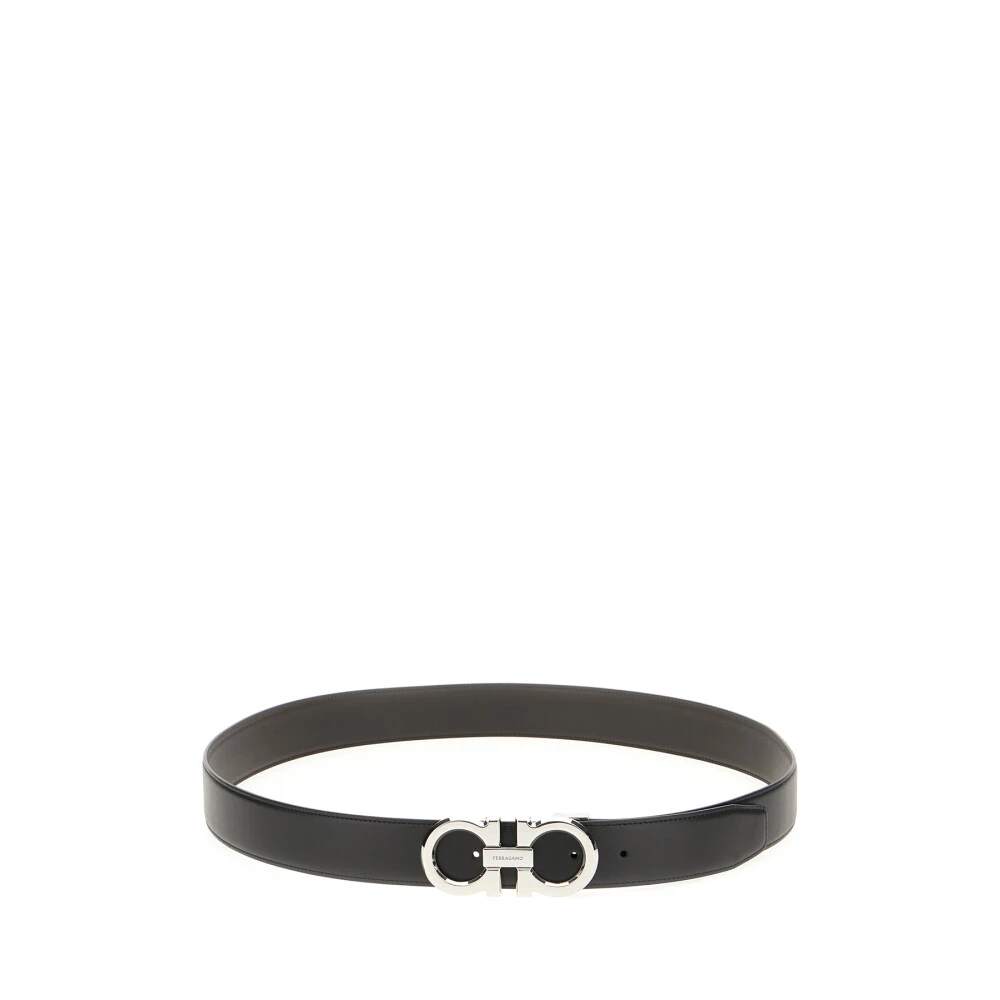 Ferragamo Uomo Nero - Cintura Gancini Reversibile E Regolabile - Accessories - 110 Cm